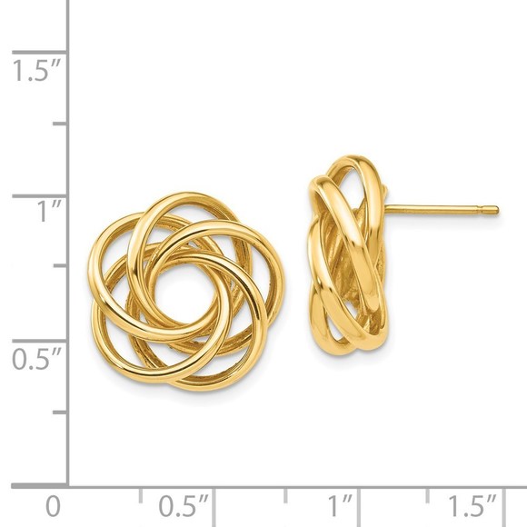 14k Love Knot Earrings - Picture 2 of 4